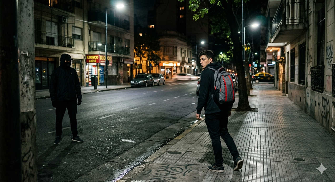 Un joven que escapó de un presunto robo