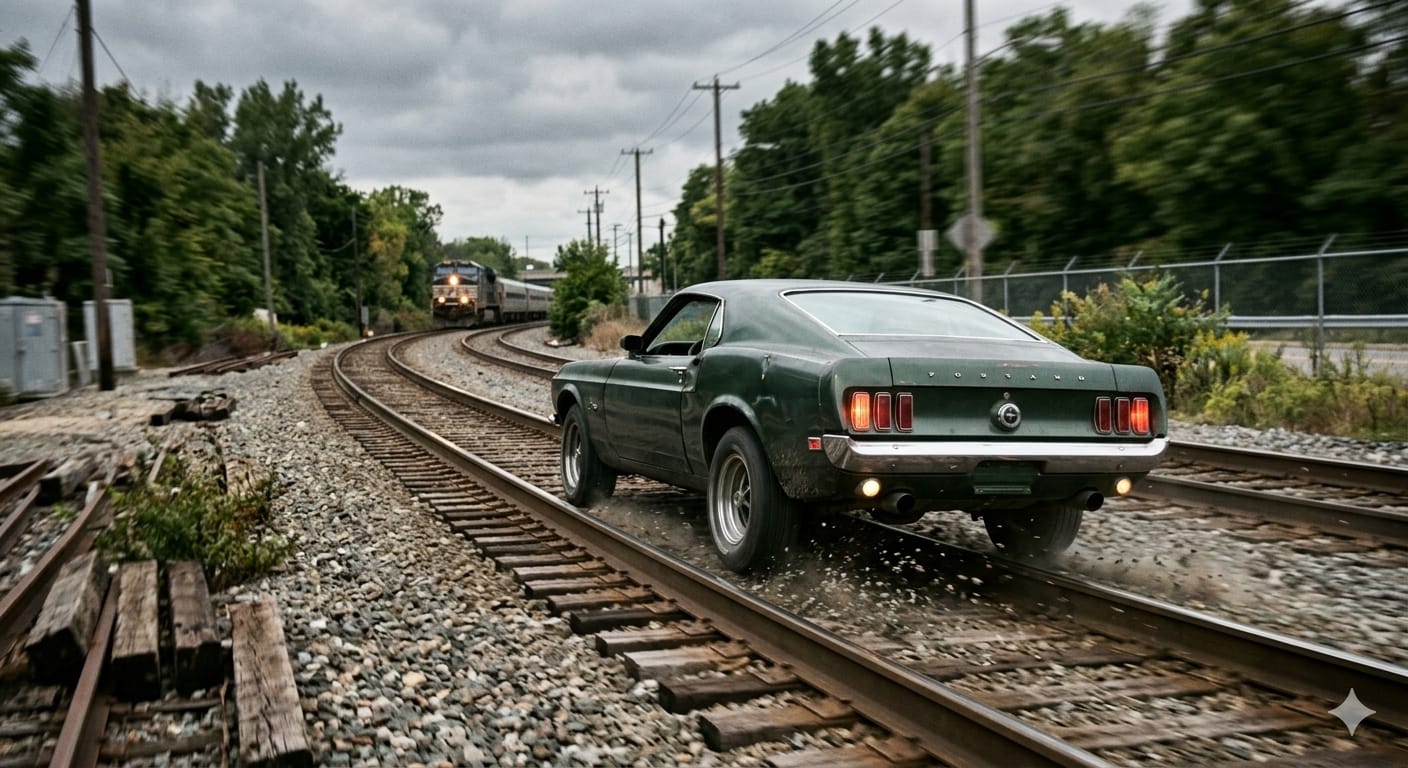 ¿Los autos van por la vía?