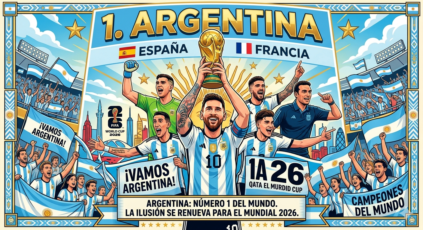 La selección Argentina vuelve a liderar el ranking mundial