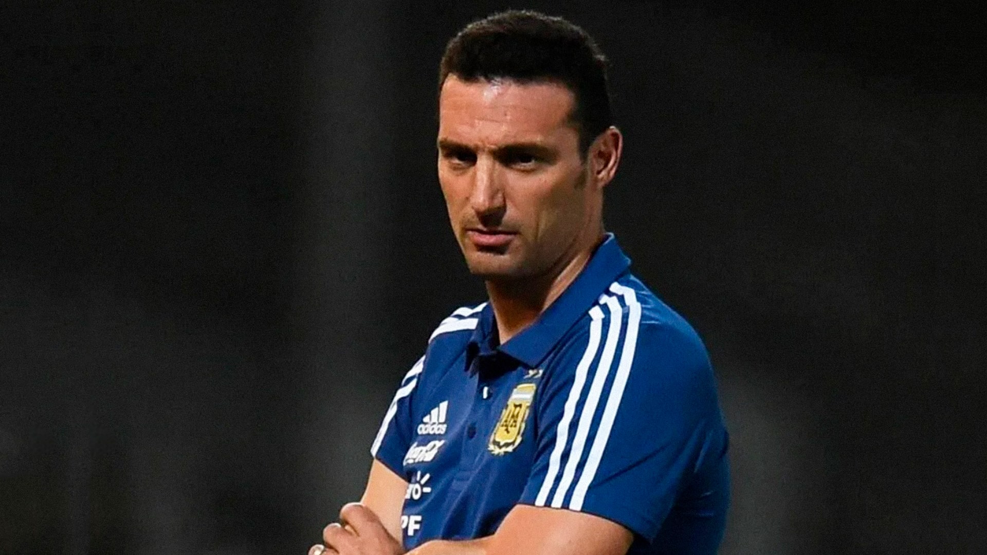 Scaloni en su debut vs. Guatemala