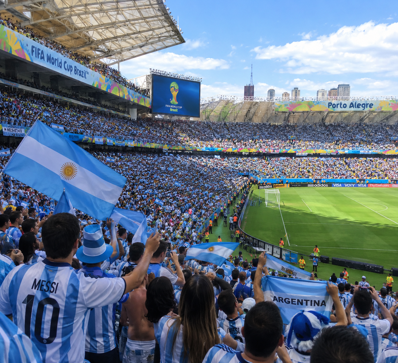 La marea albiceleste en Porto Alegre: la historia de una familia marcada por la pasión del Mundial 2014