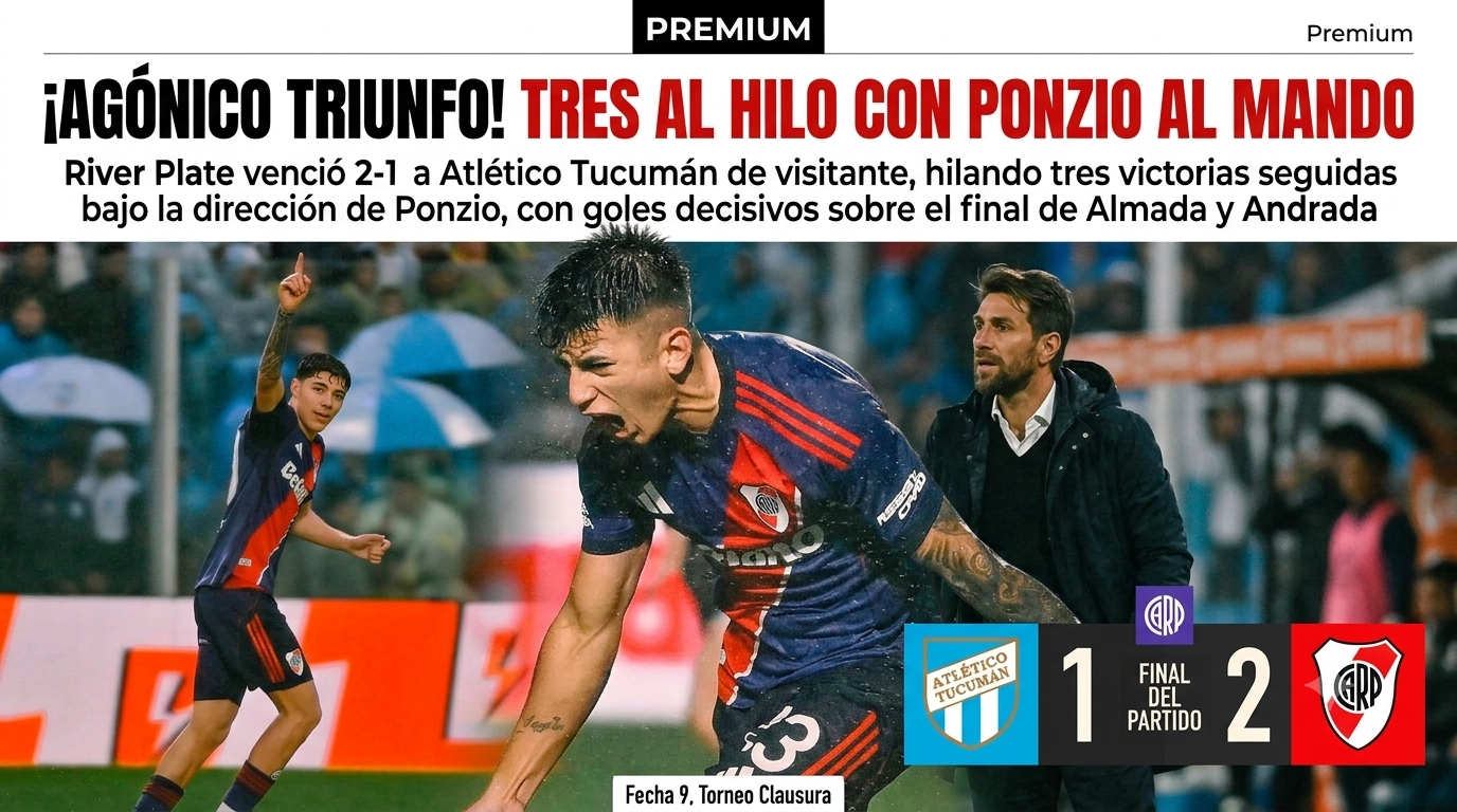River y un agónico triunfo contra Atletico Tucumán sobre el final para sumar tres victorias al hilo